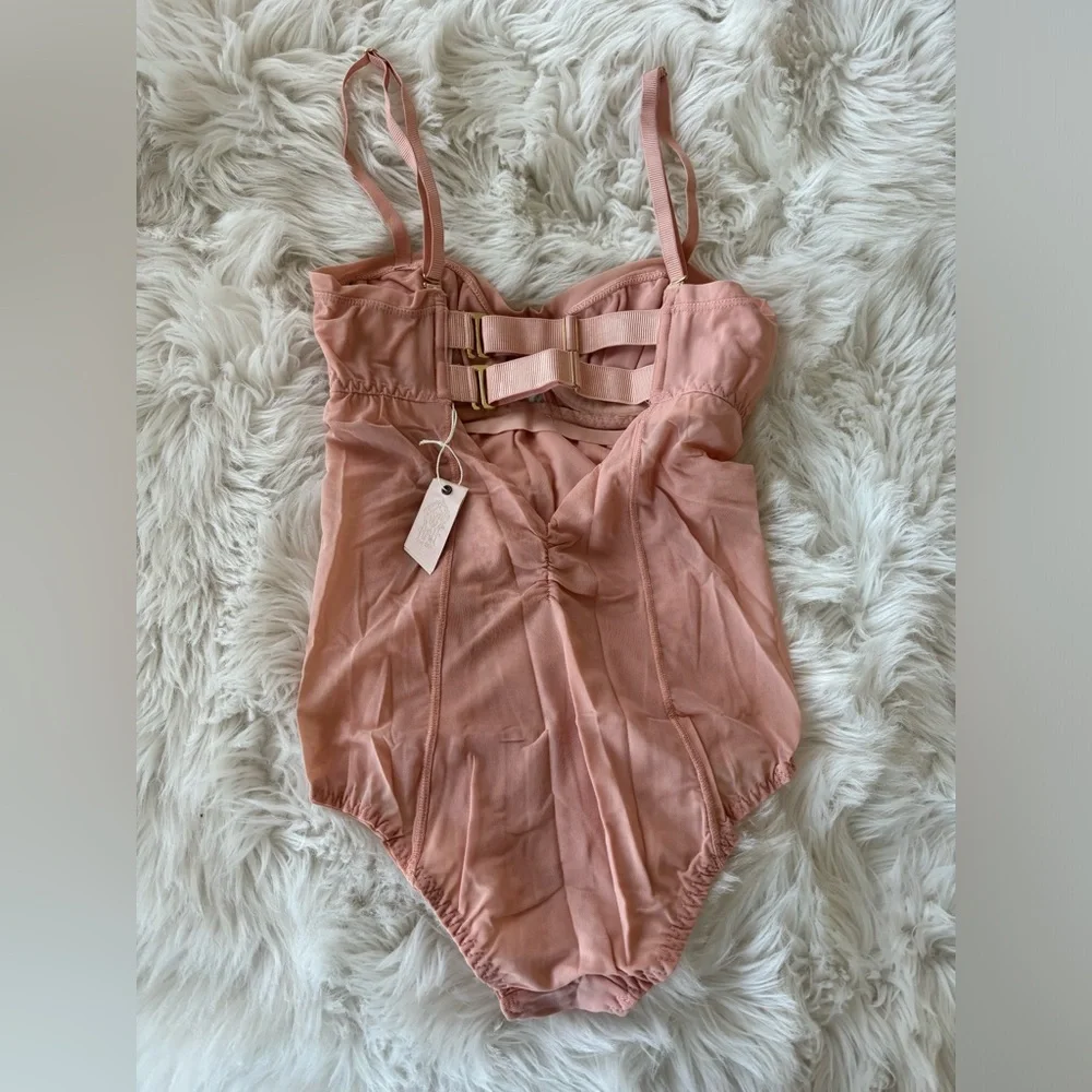 We Are HAH Under‎ the Wire Bodysuit in Copper Rose